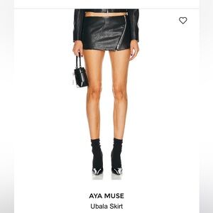 Aya Muse Leather Mini Skirt